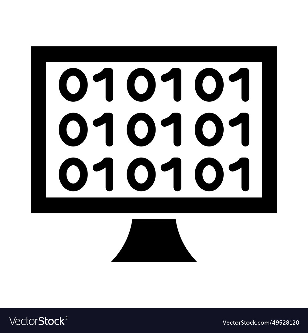 Binary code glyph icon for personal