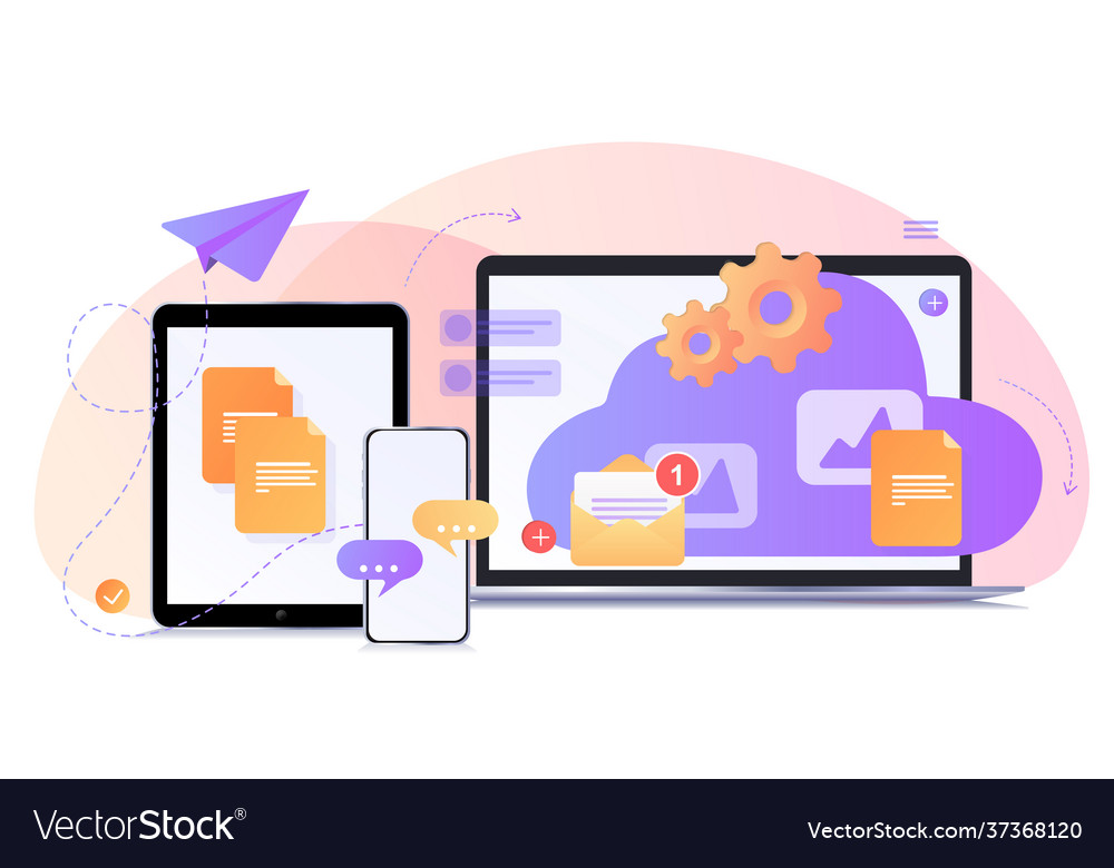 Concept web design website page development vector image Concept web design website page development
