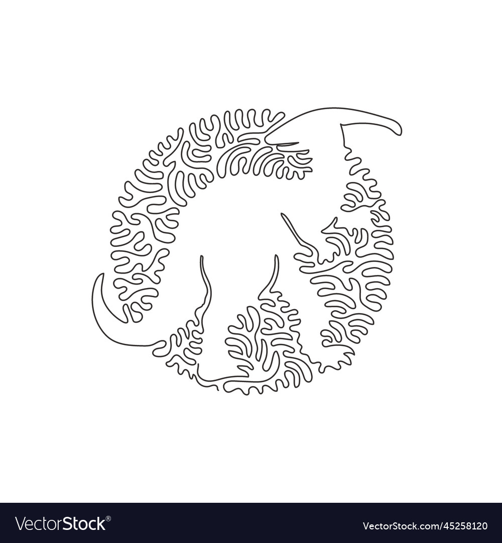 Continuous one curve line drawing of crested