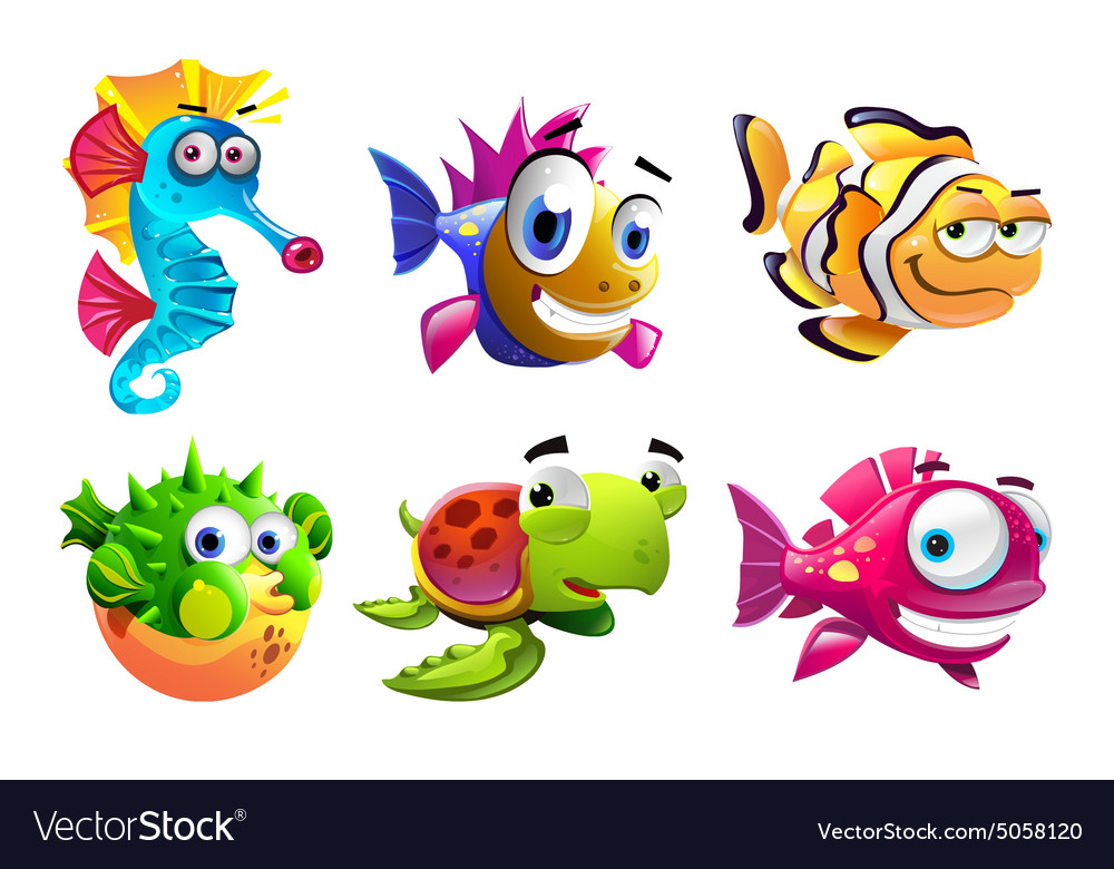 Cute Cartoon Sea Animals