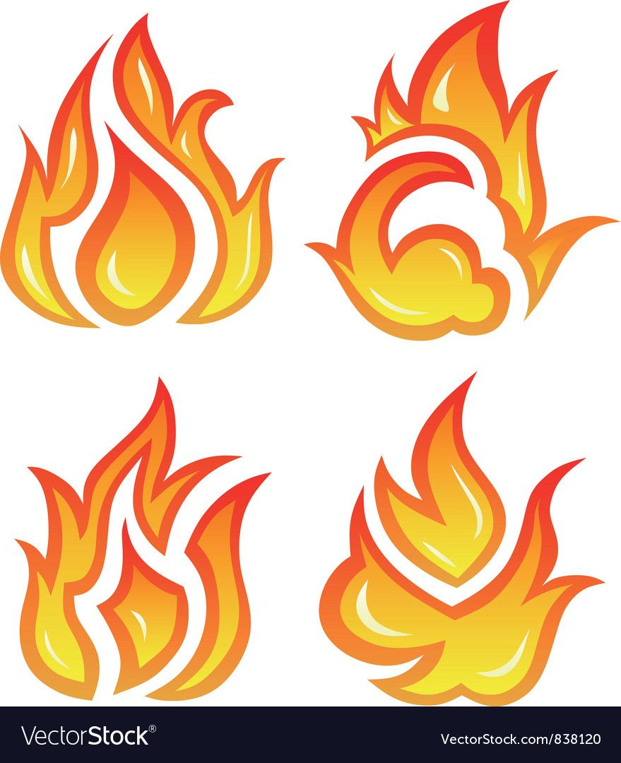 Fire flames Royalty Free Vector Image - VectorStock