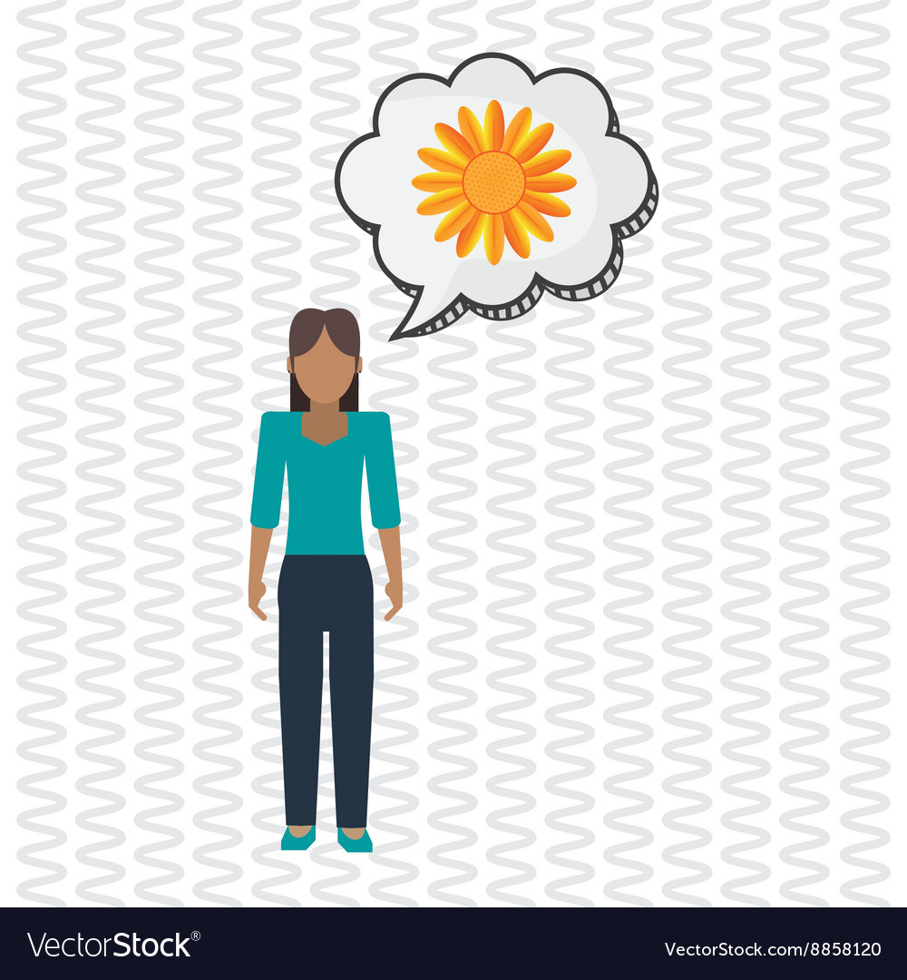 Flower concept woman icon colorful