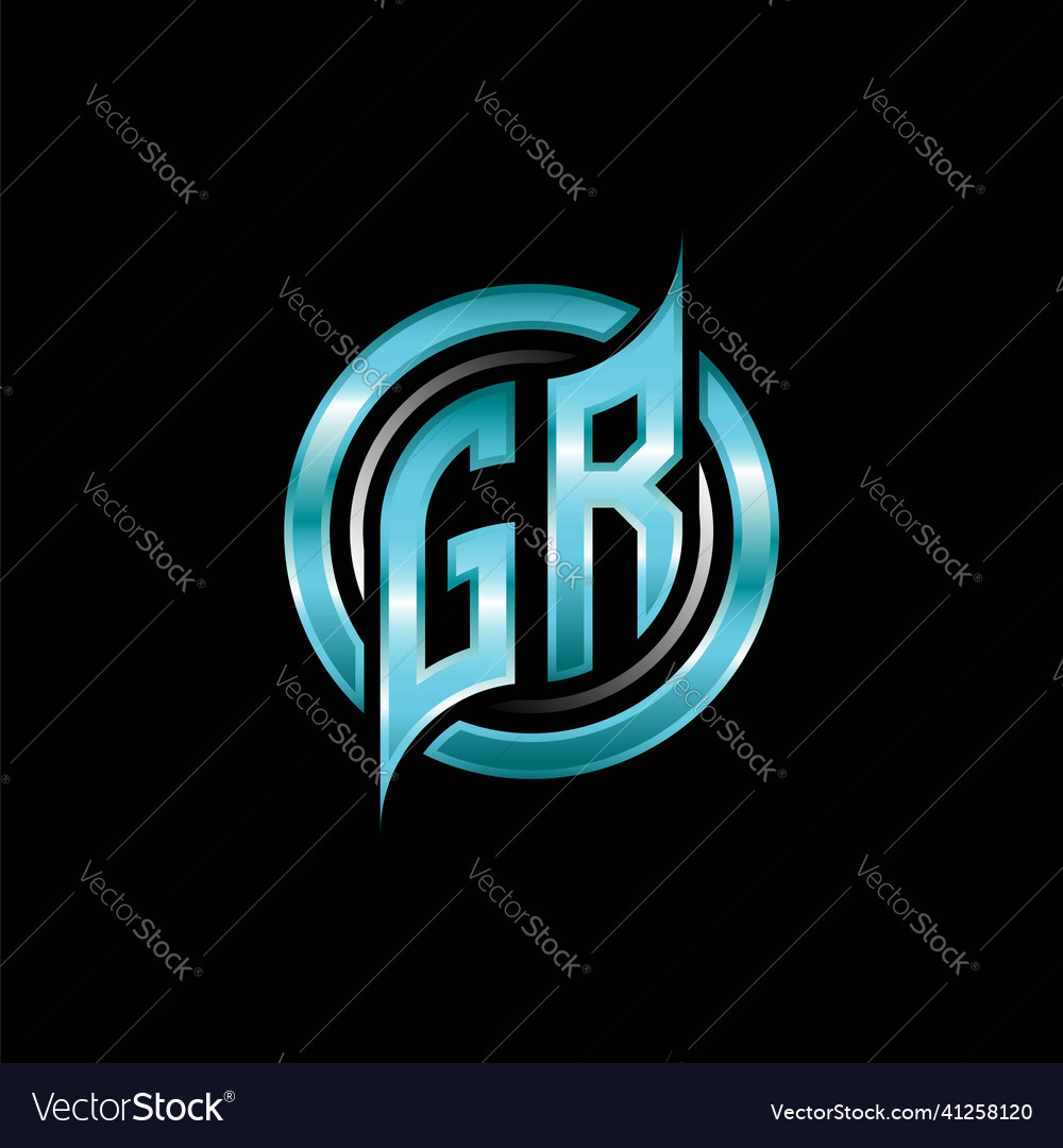 Gr initial monogram logo circle rounded