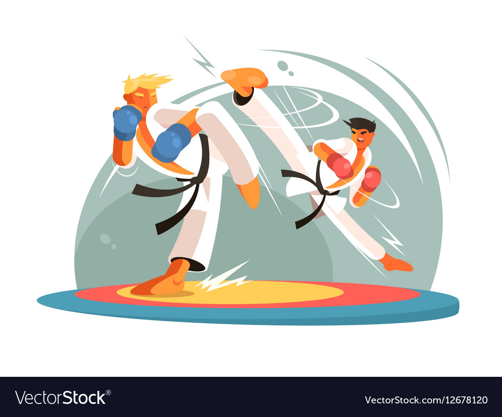 guys-karate-sparring-for-training-royalty-free-vector-image