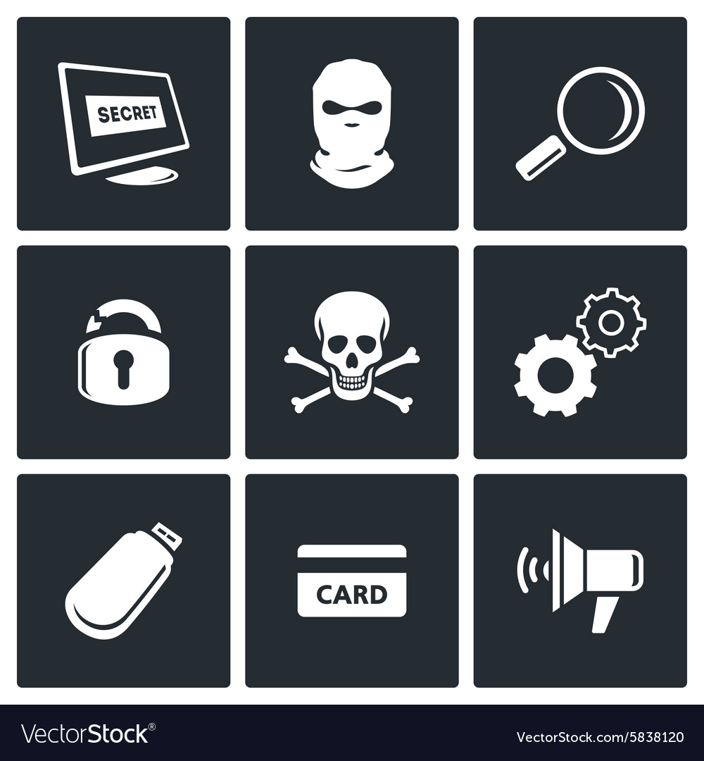 Hacker icons set