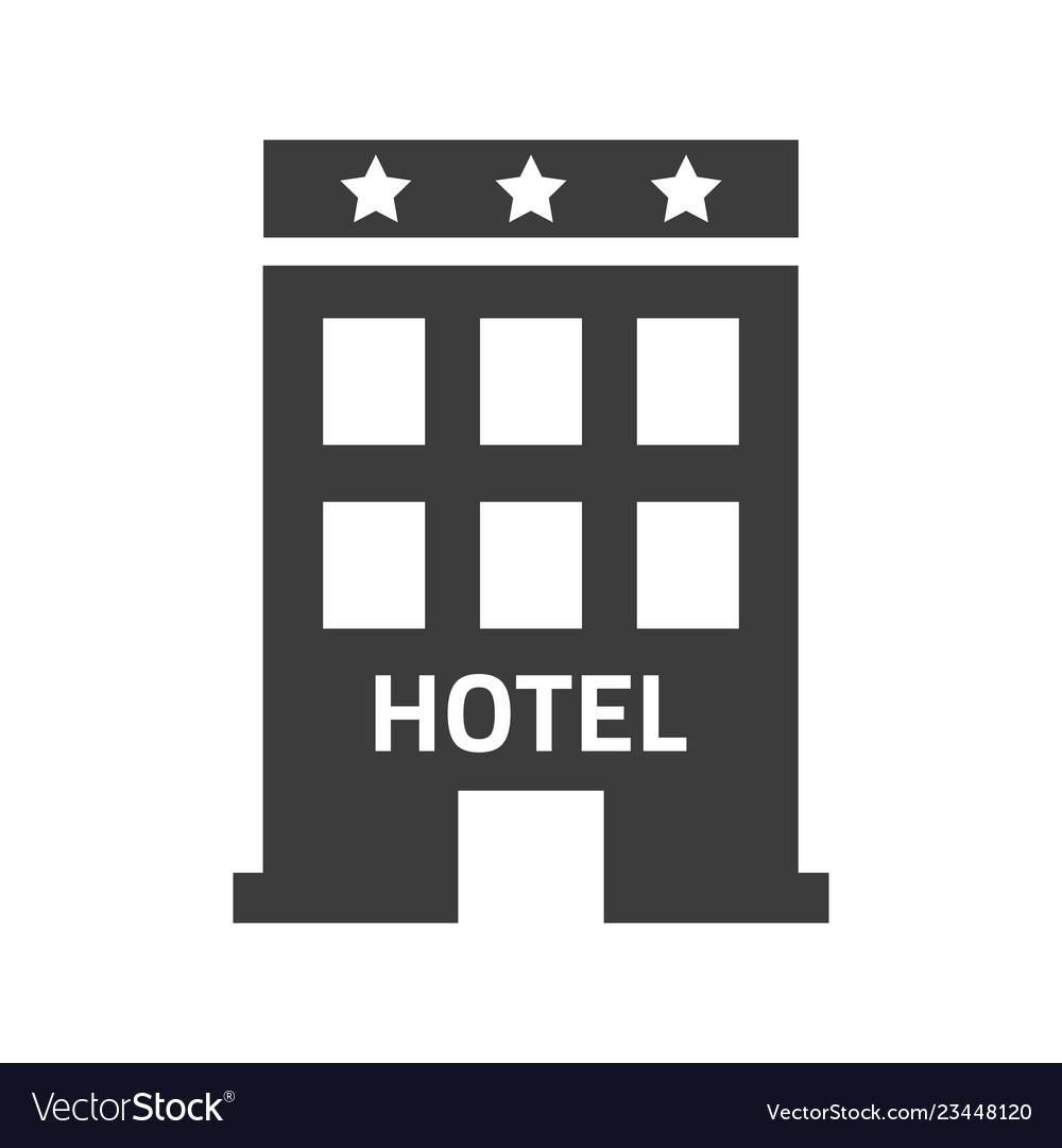 Hotel icon on white background Royalty Free Vector Image