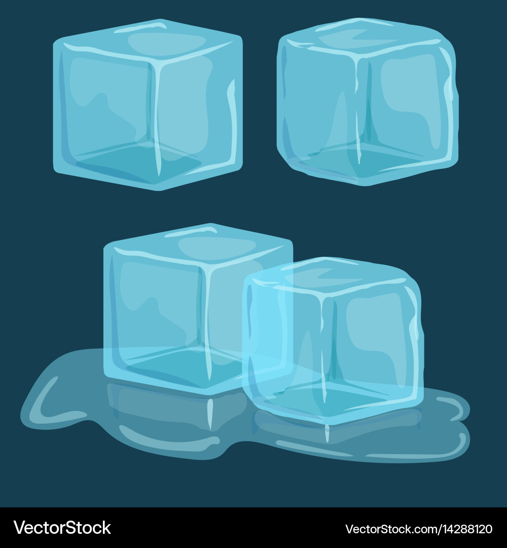Ice cubes set Royalty Free Vector Image - VectorStock