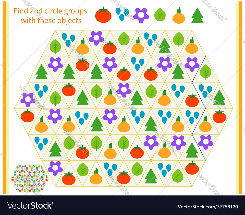Logic game for children divide and circle gr vector image Logic game for children divide and circle gr