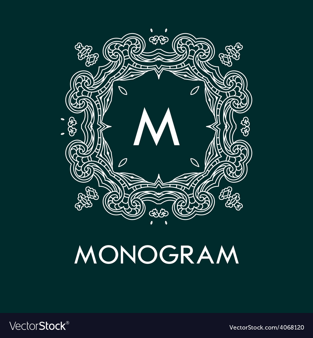 Monogram design template with letters Royalty Free Vector