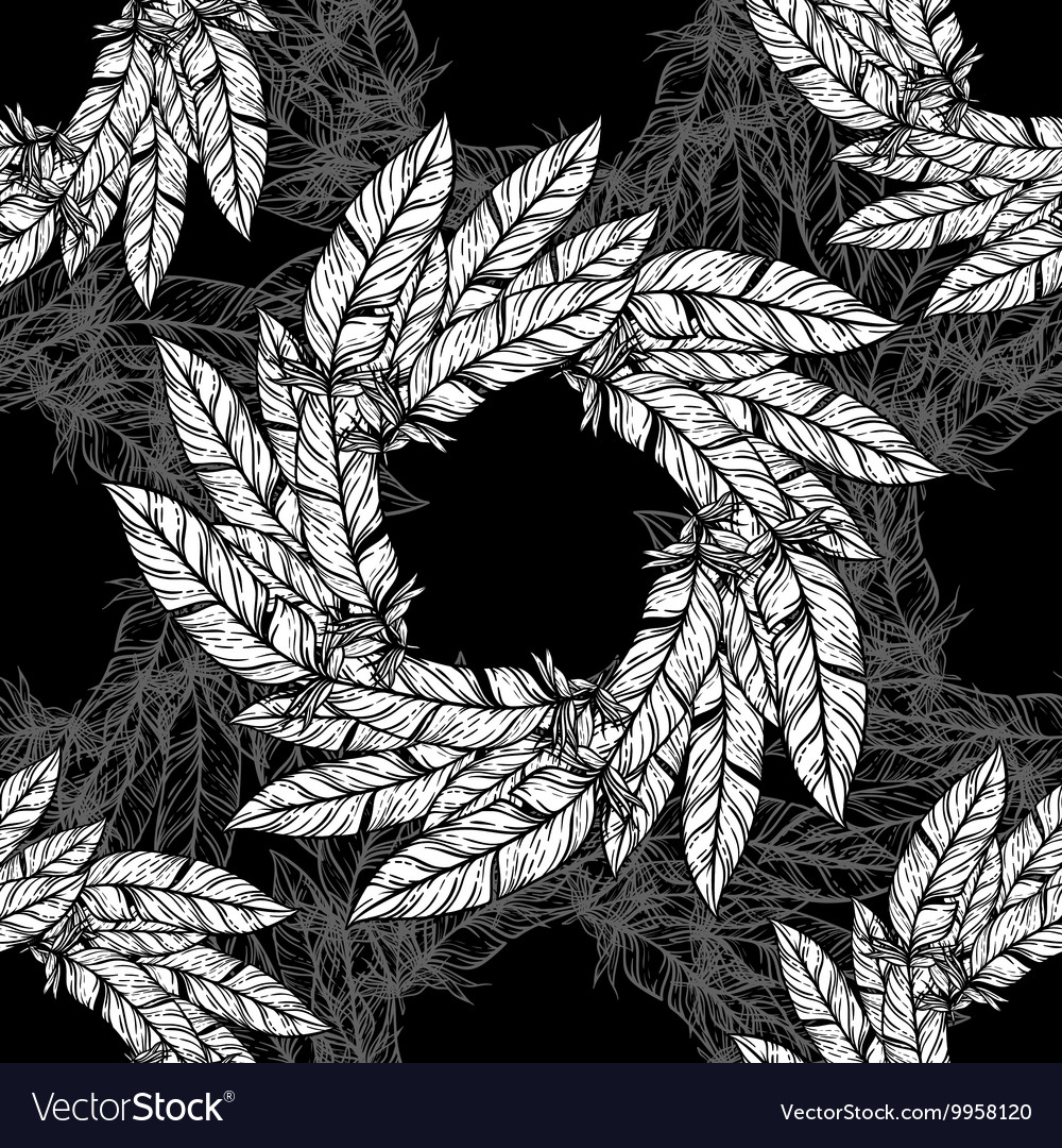 Seamless pattern in boho style round kaleidoscope