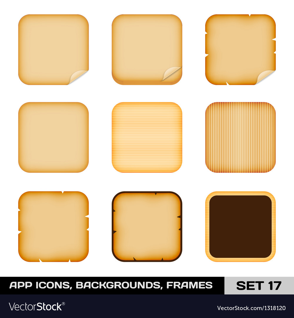 Set of colorful app icon frames templates