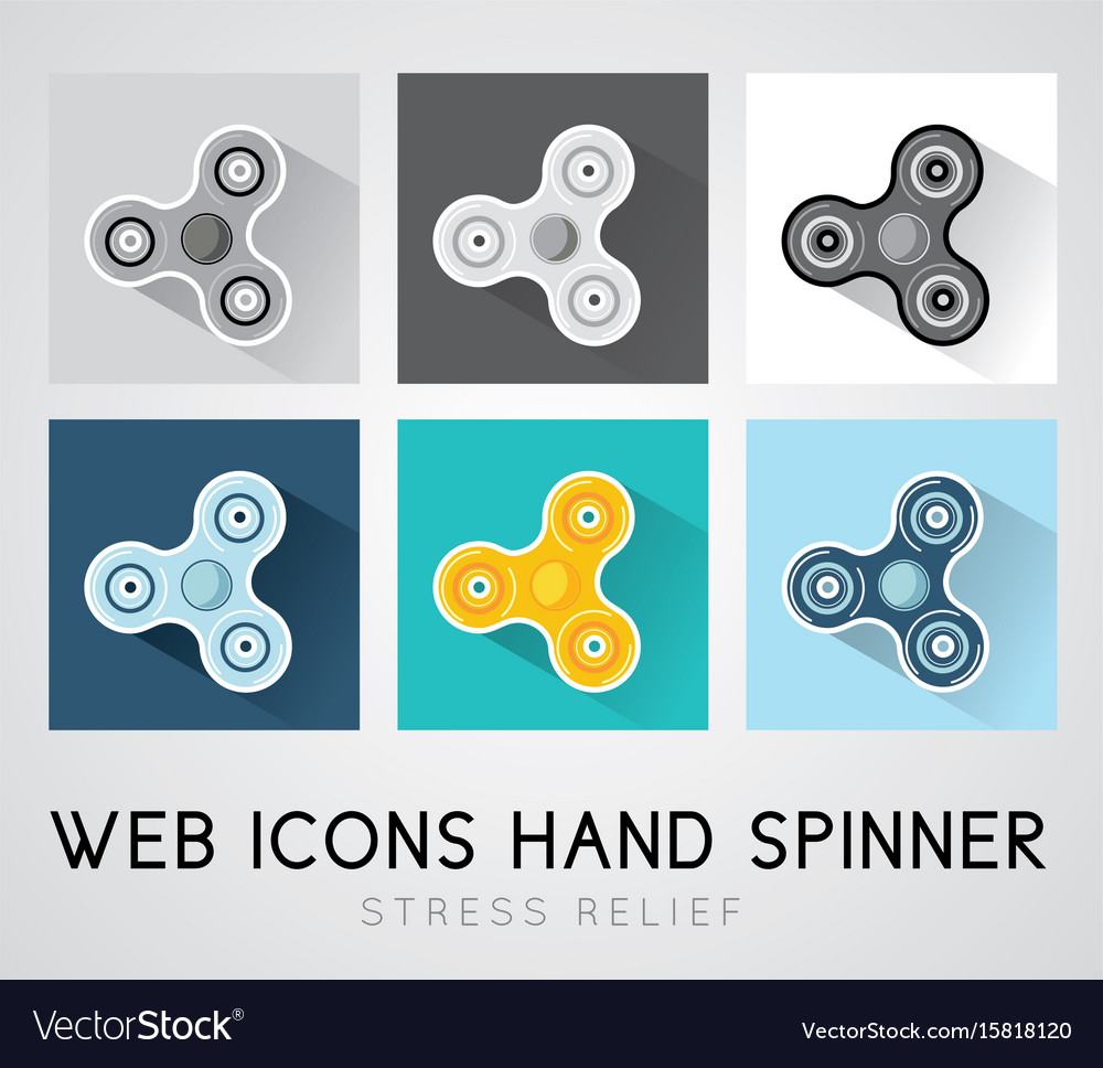 Set of flat design icons hand spinner