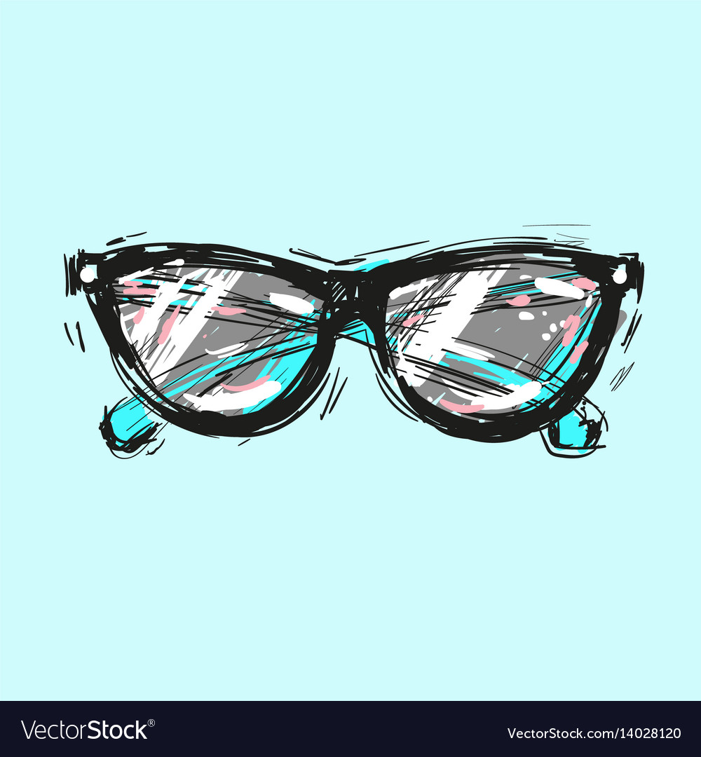 Sunglasses hand drawn fashion Royalty Free Vector Image