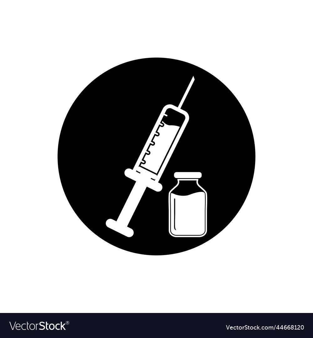 Vaccine icon rounded button style editable eps