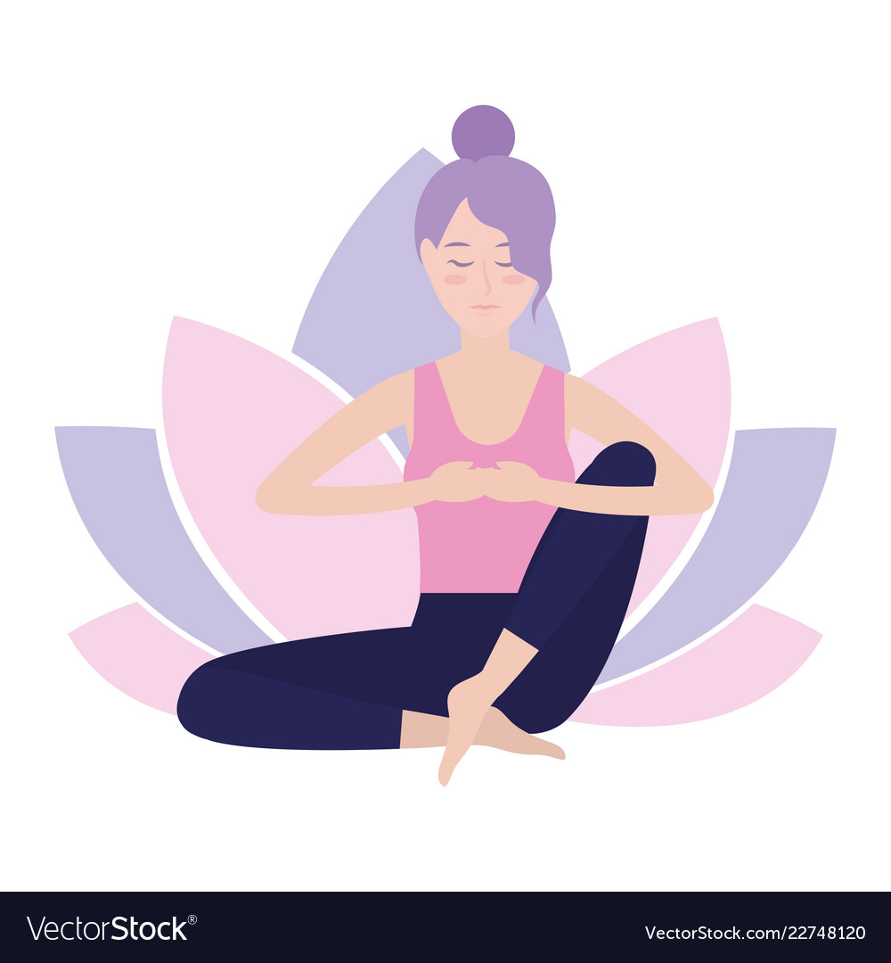 Woman and yoga Royalty Free Vector Image - VectorStock