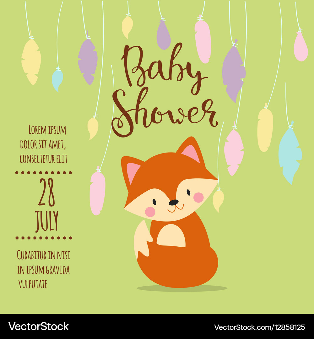Baby shower invitation card Royalty Free Vector Image