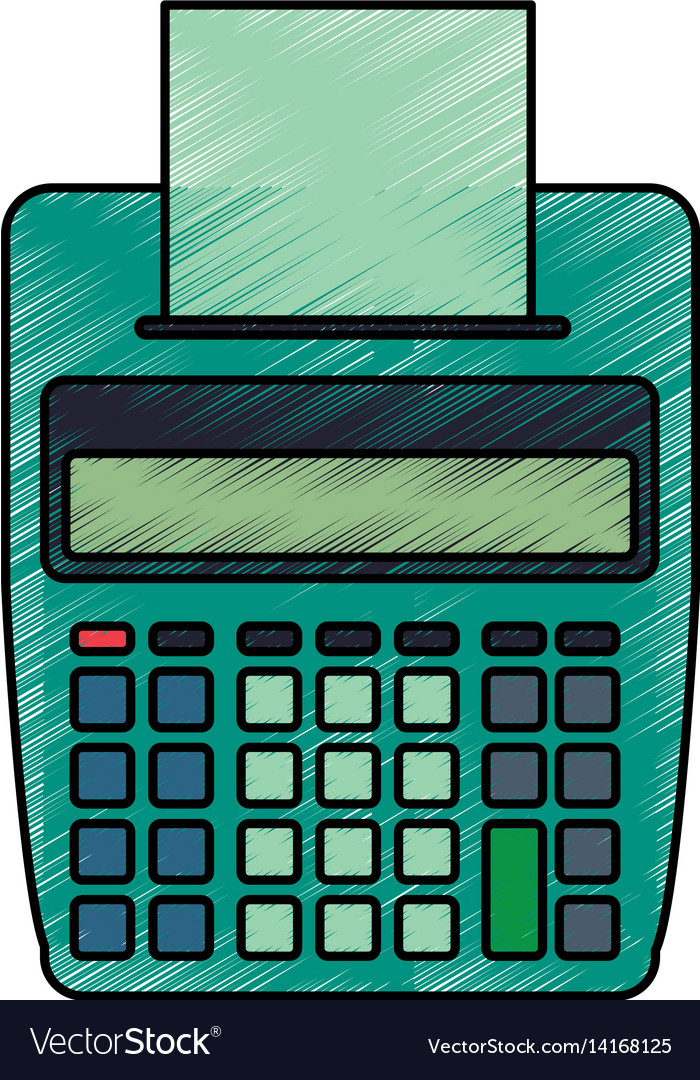 Calculator with paper printer royalty free vector image