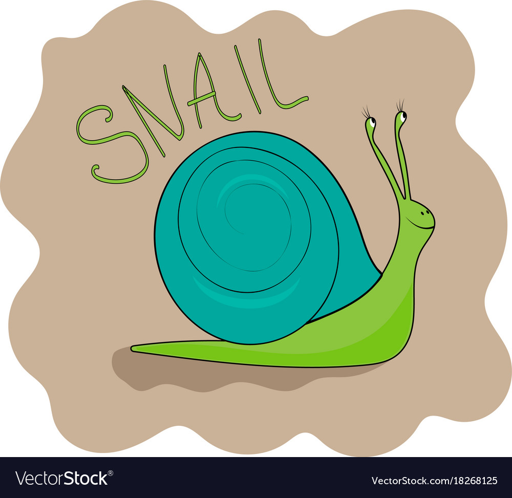 Cheerful Green Snail Smiling Royalty Free Vector Image