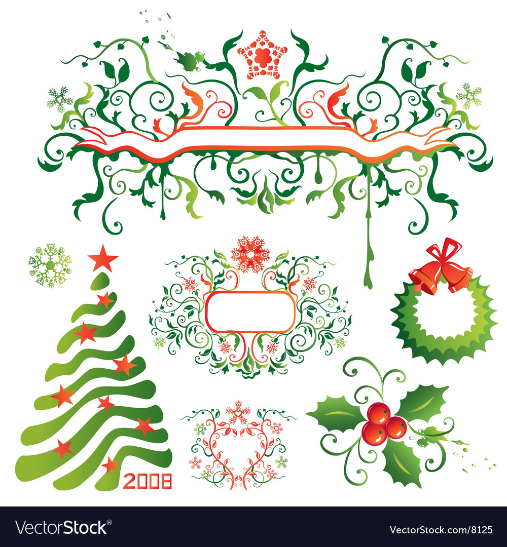 Christmas design elements Royalty Free Vector Image