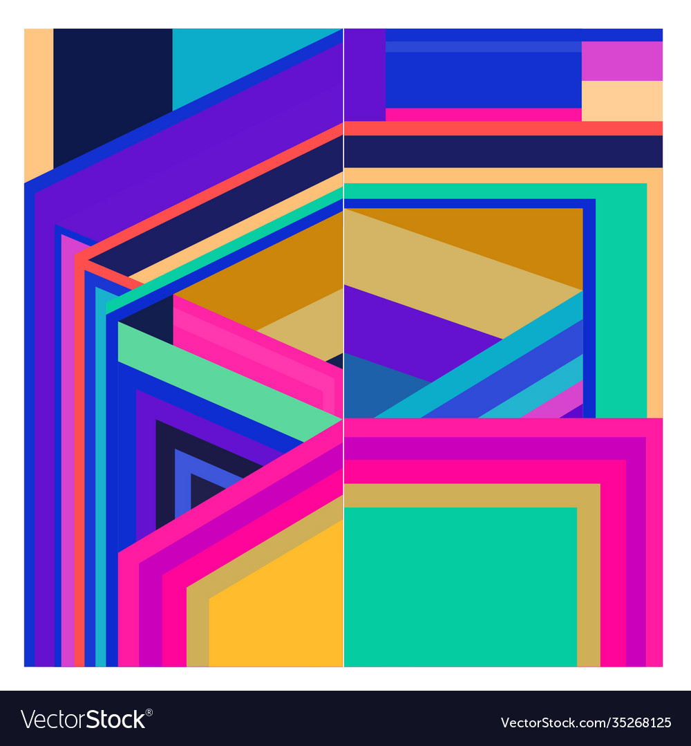 Colorful geometric and curve background pattern