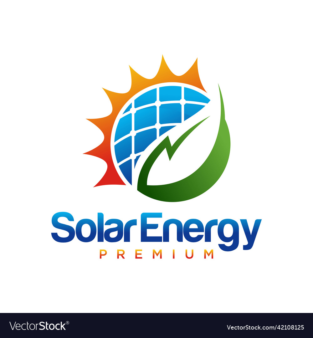 Creative solar energy logo design template Vector Image