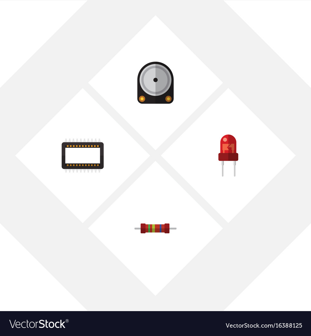 Flat icon device set of resistance mainframe