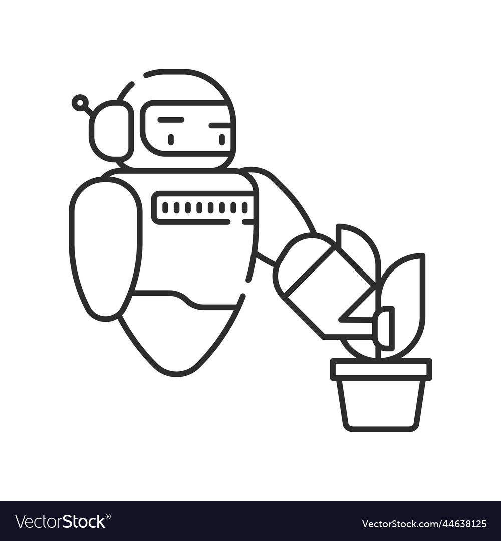 Futuristic robot automation to increase efficiency vector image Futuristic robot automation to increase efficiency