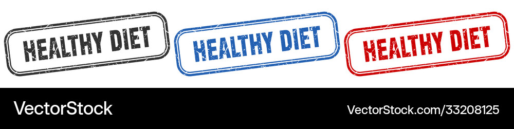 Healthy diet square isolated sign set Royalty Free Vector