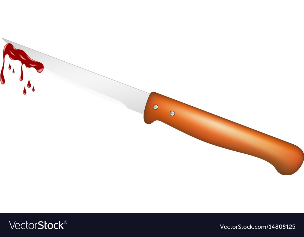 Kitchen knife with blood in vintage design Vector Image