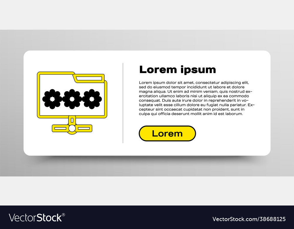 Line folder with password notification icon vector image Line folder with password notification icon