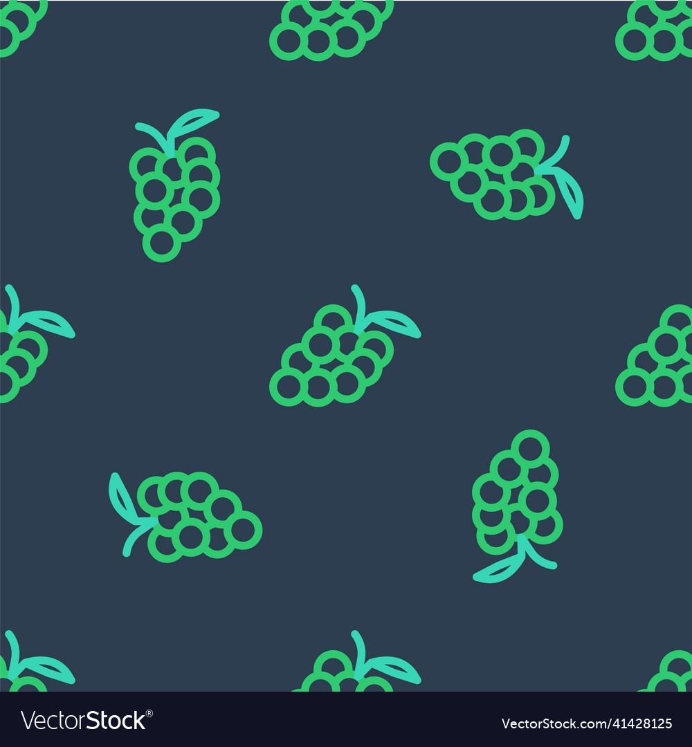 Line grape fruit icon isolated seamless pattern vector image Line grape fruit icon isolated seamless pattern