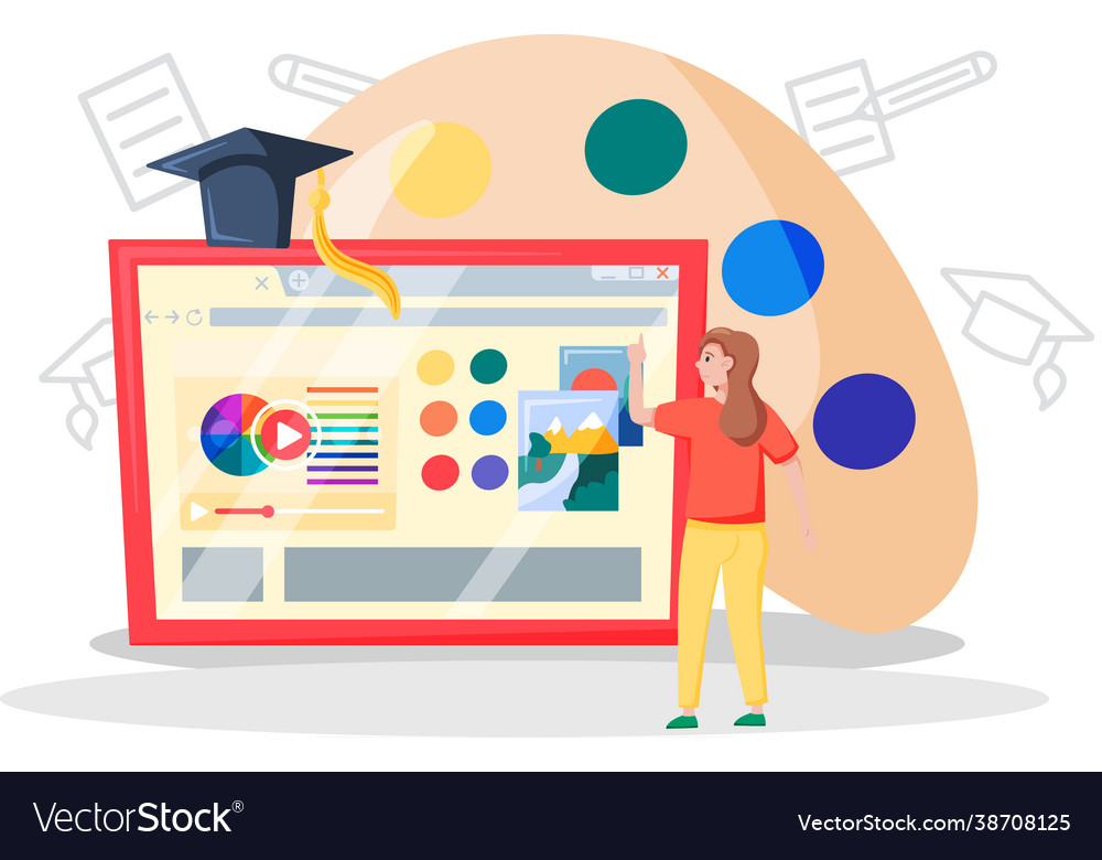 Online painting concept artist Royalty Free Vector