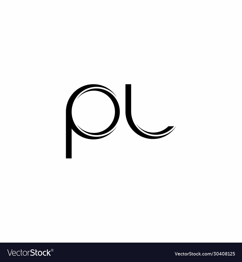 Pl logo monogram with slice rounded modern design Vector Image Pl logo monogram with slice rounded modern design