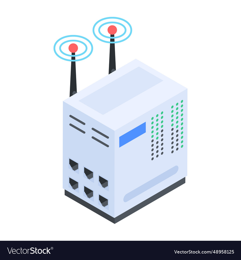 Premium isometric icon of internet gateway Vector Image