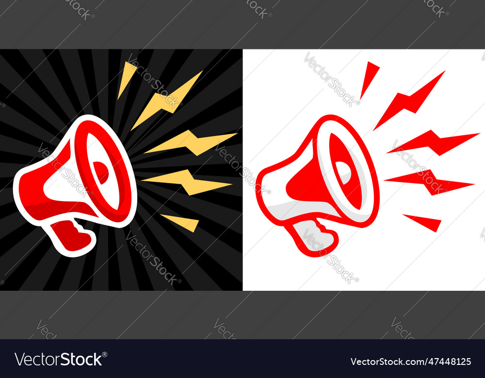 Protest Megaphone mit Blitz