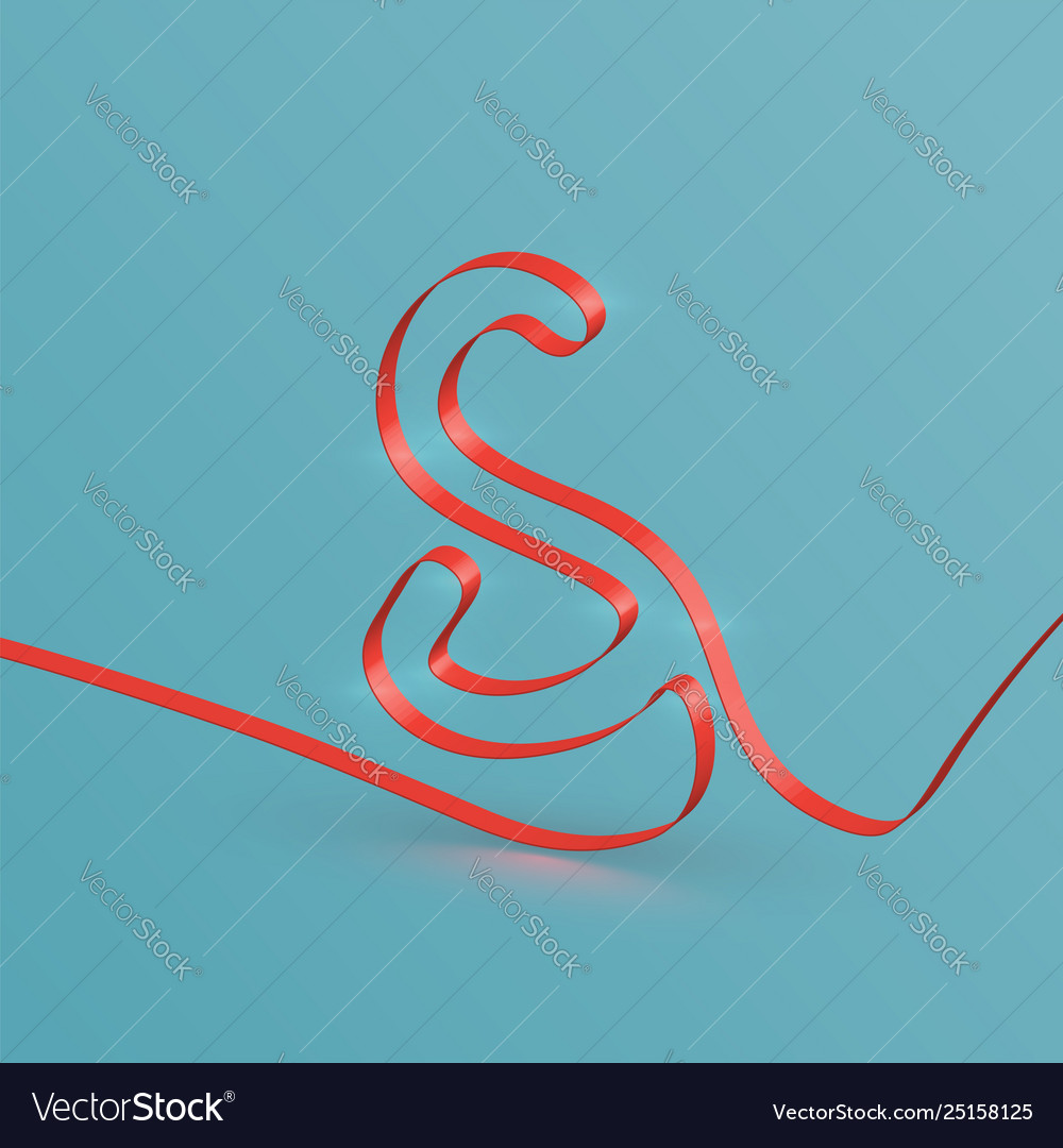 Realistic ribbon font from a typeset vector image Realistic ribbon font from a typeset