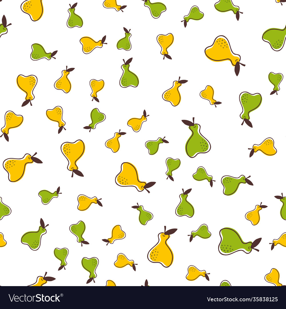 Seamless pattern with pear colored vector image Seamless pattern with pear colored