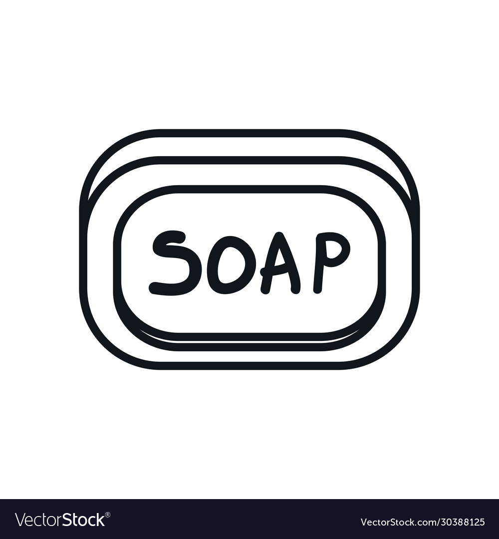Soap bar line style icon design