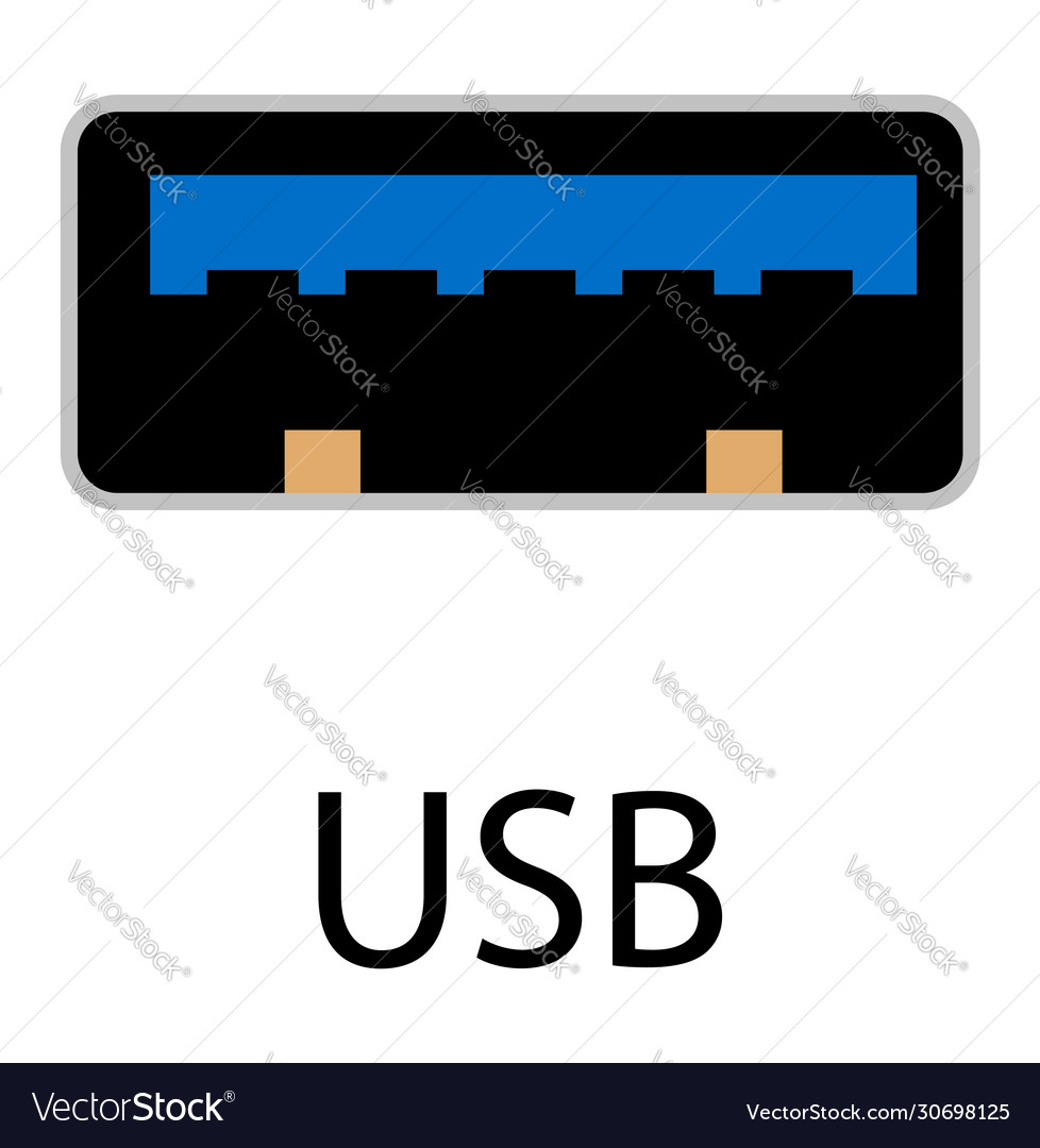 Usb connector for a mouse keyboard peripherals vector image Usb connector for a mouse keyboard peripherals