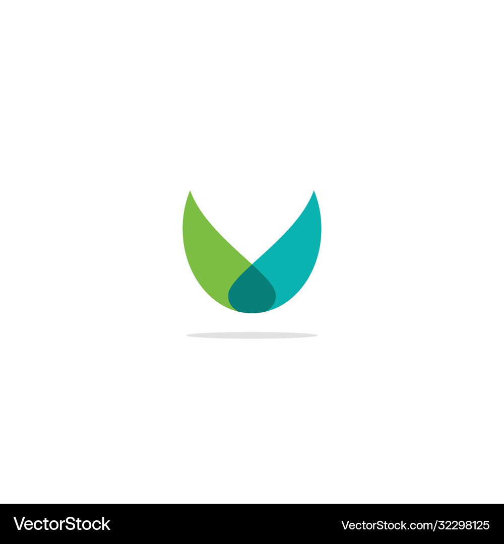 V initial abstract leaf logo Royalty Free Vector Image