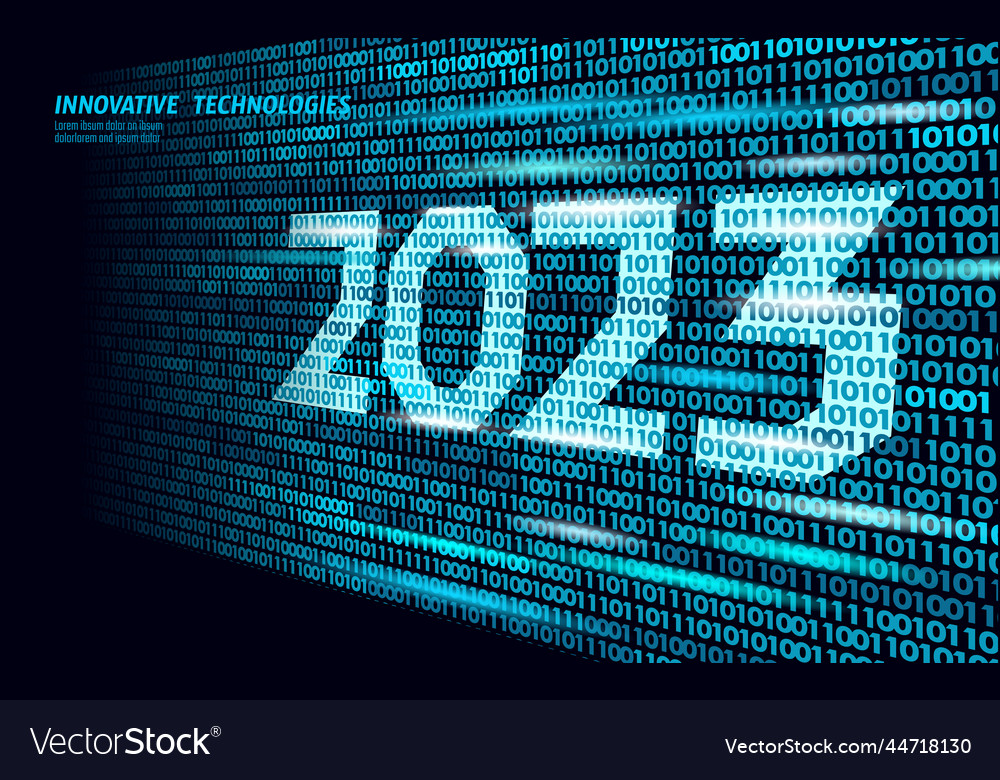2023 new year 3d on binary code program blue vector image 2023 new year 3d on binary code program blue