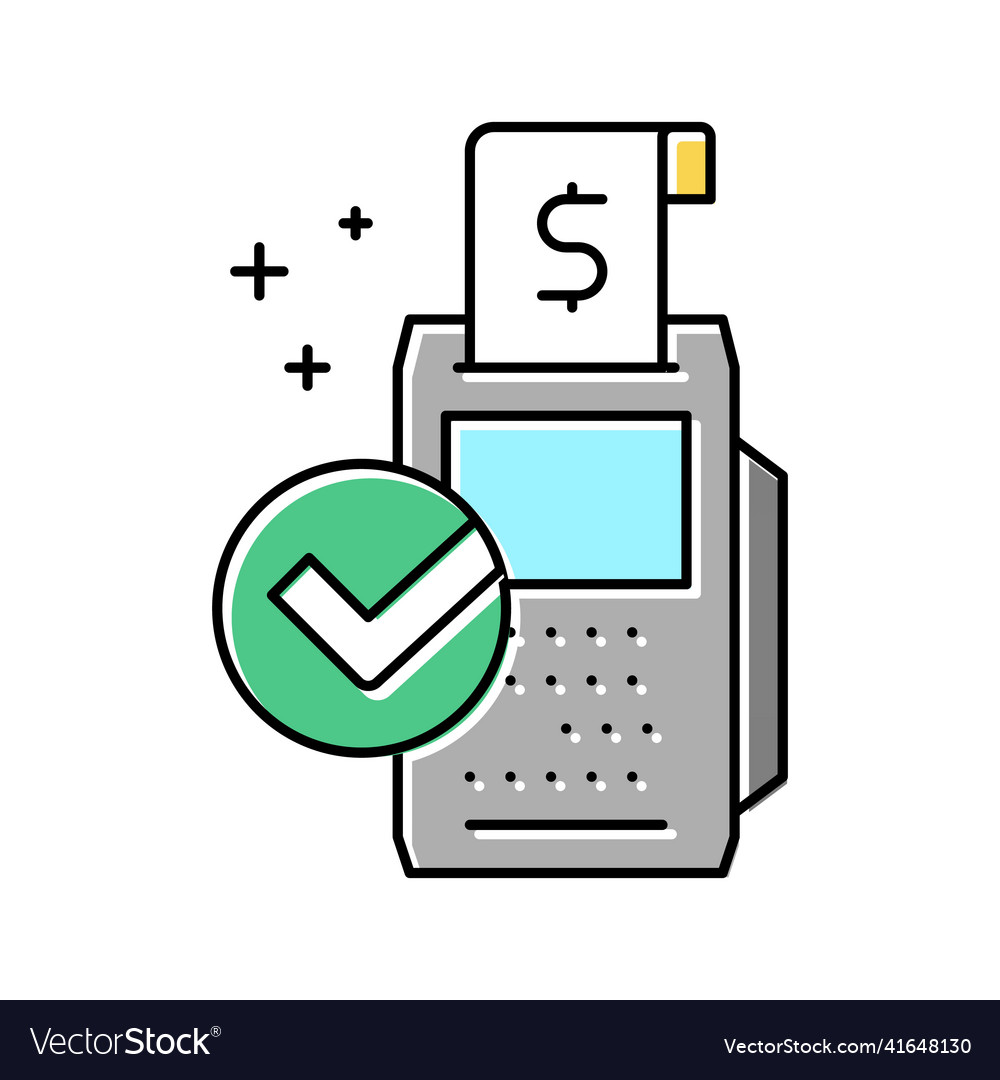 Accept payment pos terminal color icon