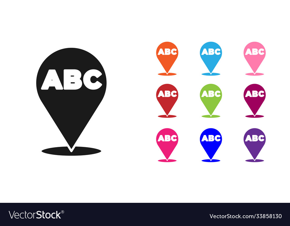 Black alphabet icon isolated on white background