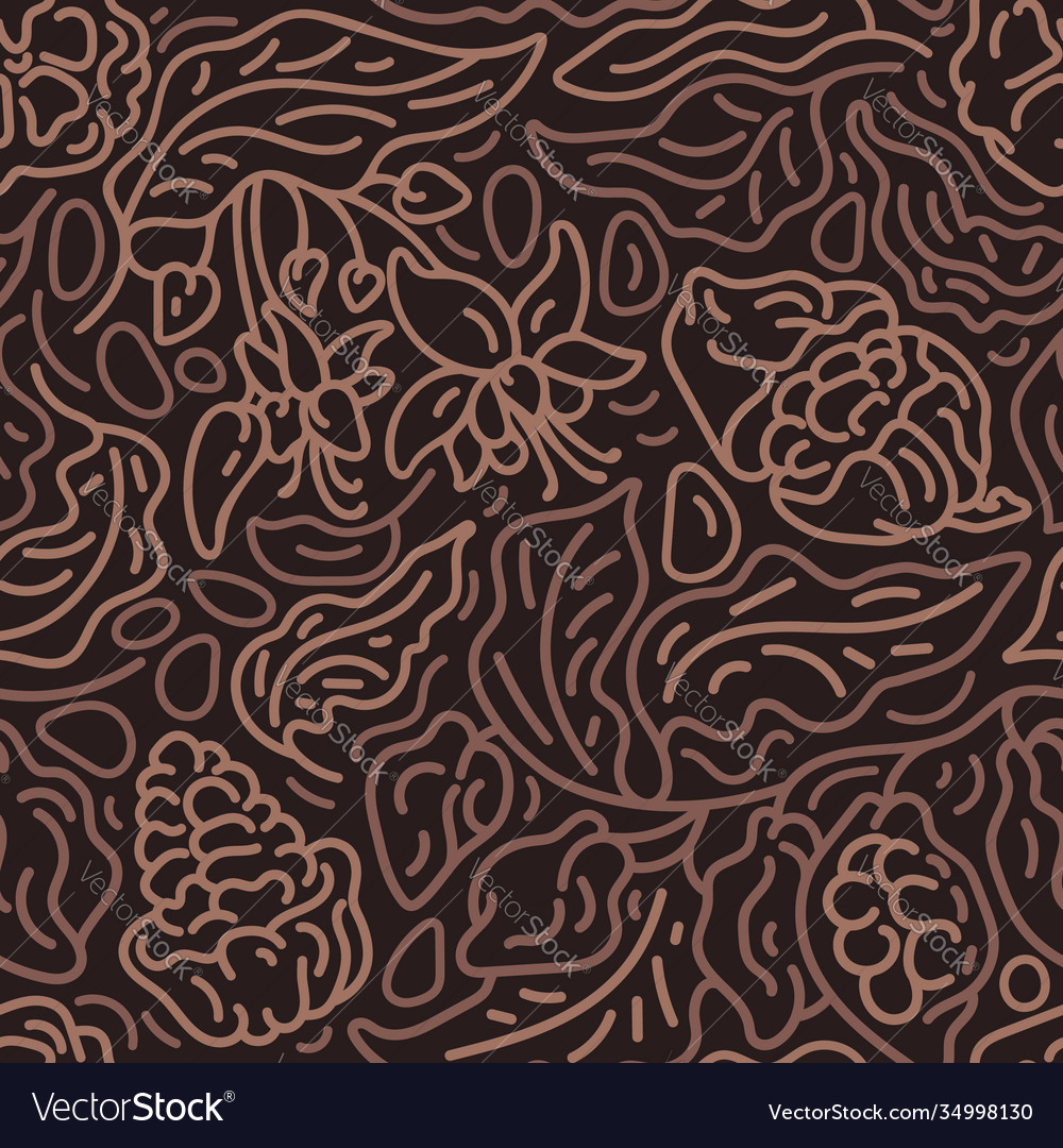 Cocoa Bean & Leaf Pattern