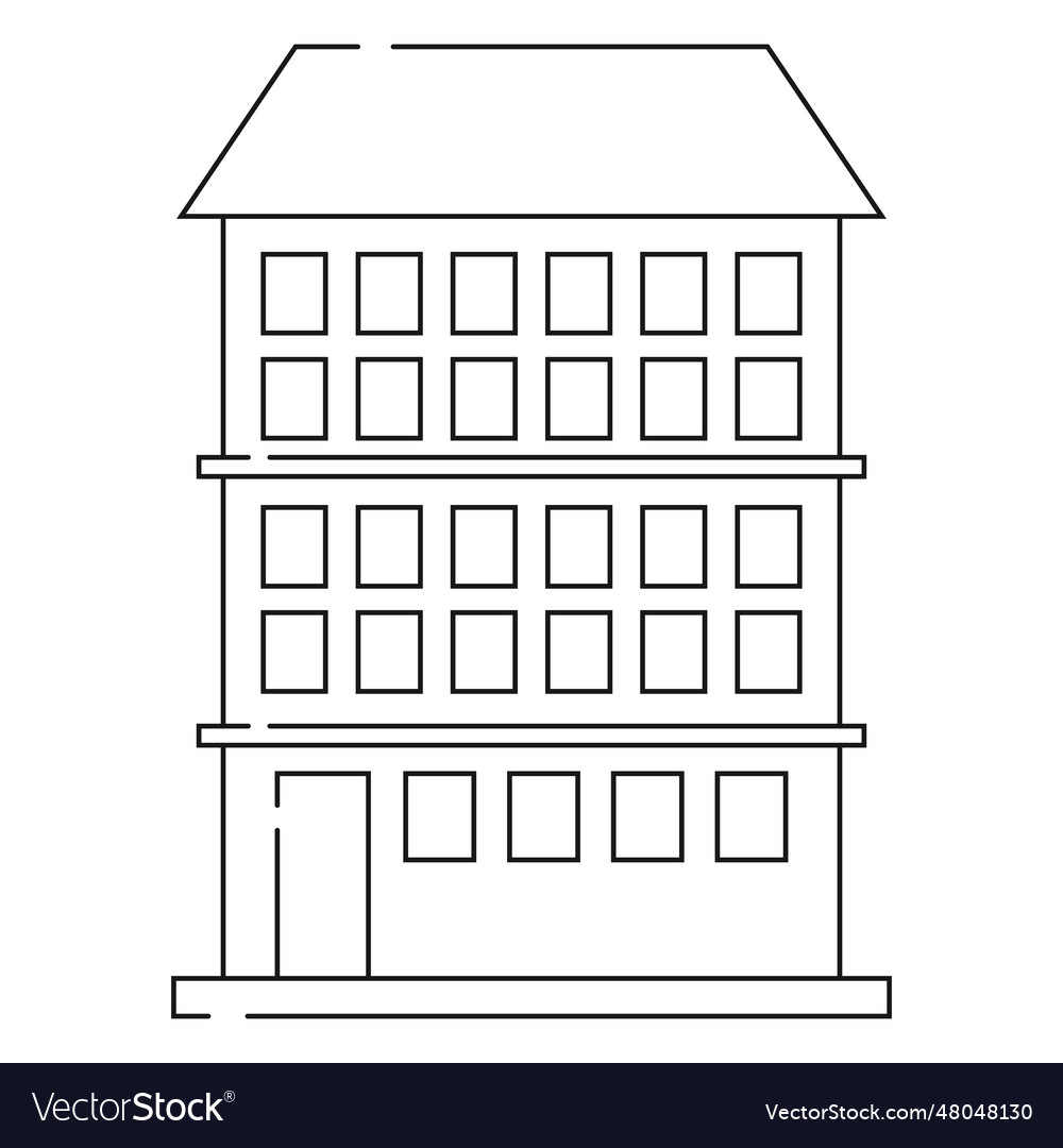 Condominium building line icon