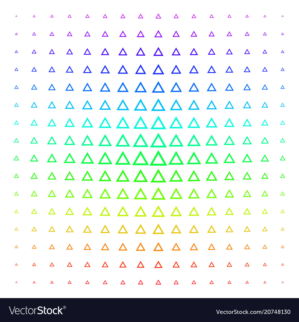 Contour triangle shape halftone spectrum pattern
