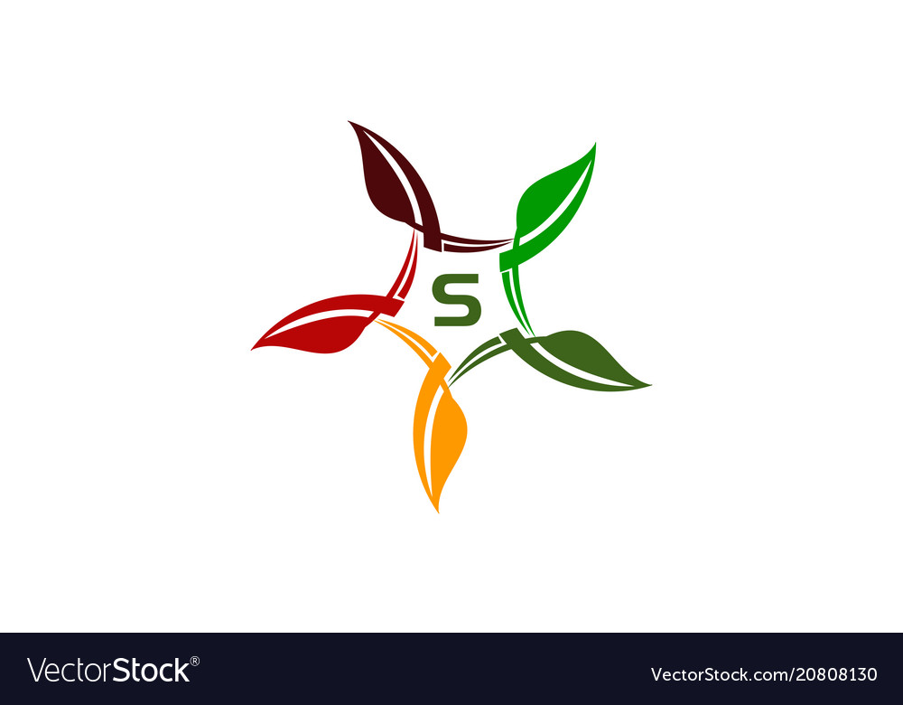 Green project solution center initial s vector image Green project solution center initial s