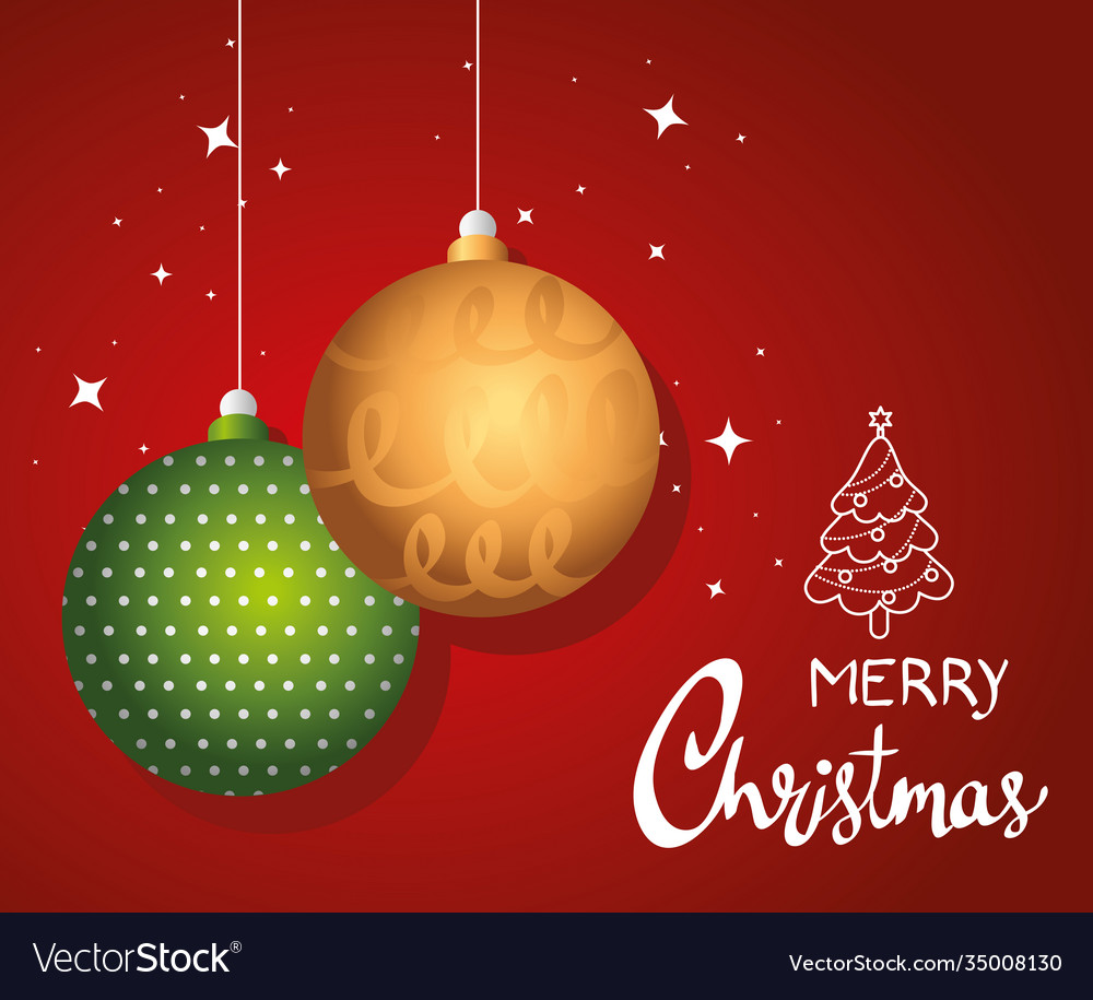 Happy merry christmas lettering card Royalty Free Vector