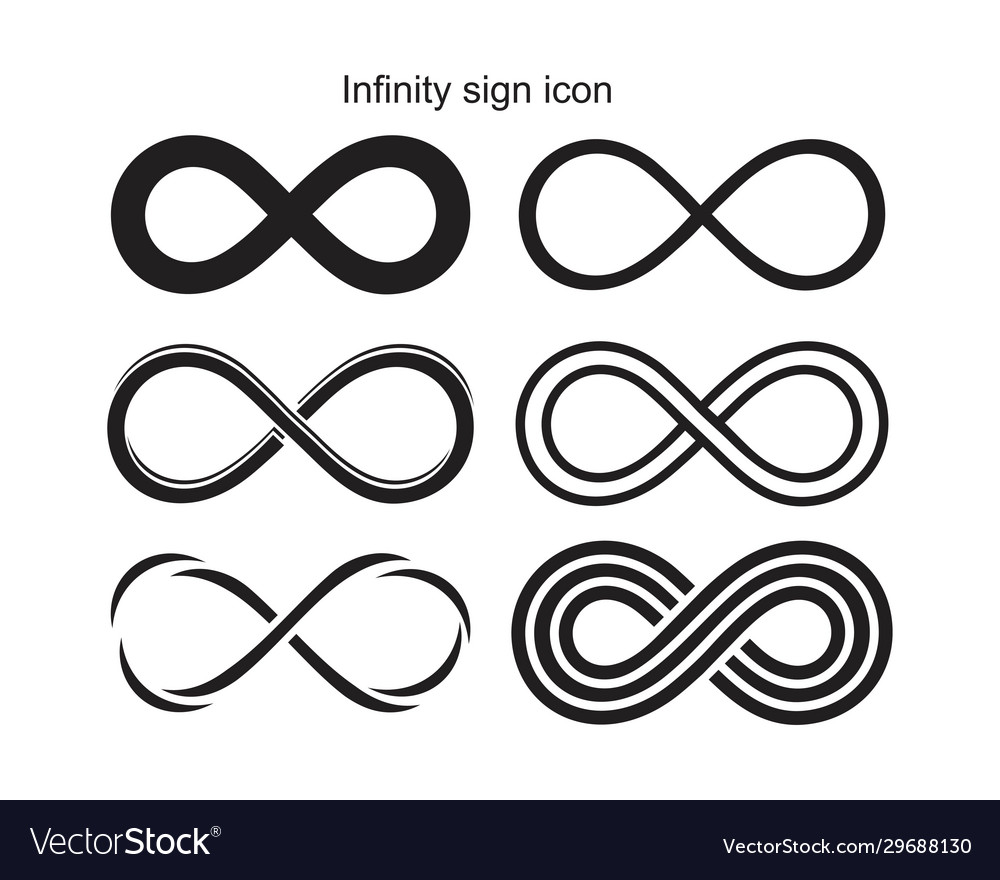 Infinity sign icon template black color editable Vector Image