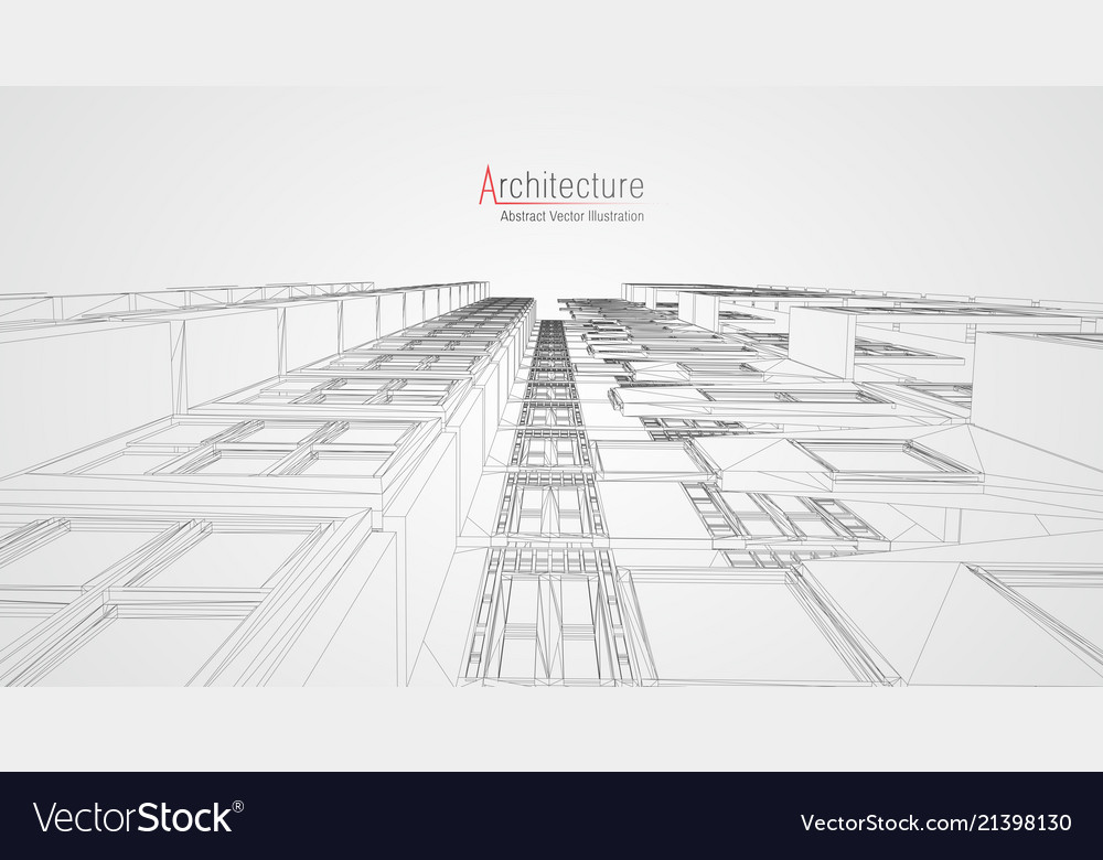 modern architecture wireframe concept of urban wireframe architecture